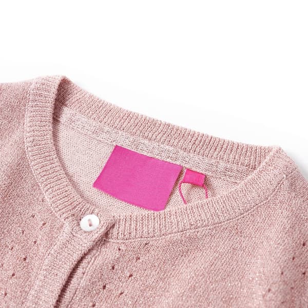 vidaXL Stickad kofta för barn mjuk rosa 104