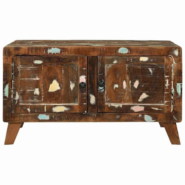 vidaXL Kaffeebord Flerfärgsdesign 80 x 54 x 45 cm Solid återvunnen trä