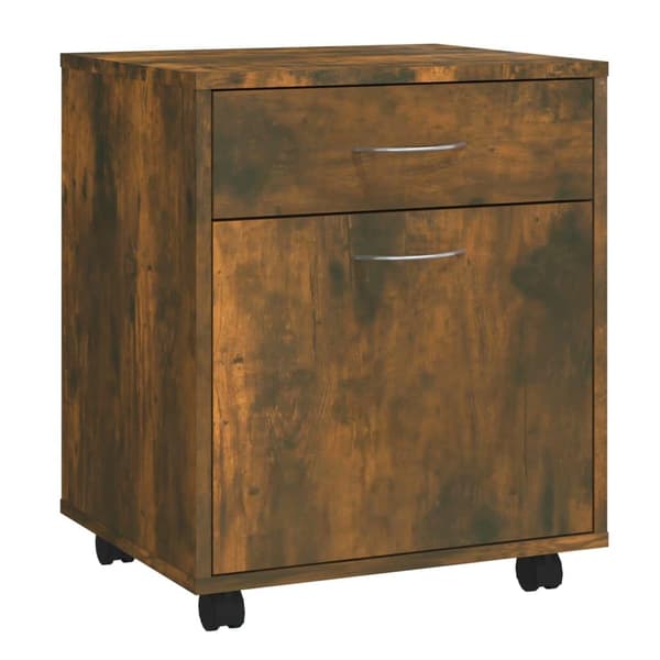 vidaXL Rulleskap røkt eik 45x38x54 cm konstruert tre