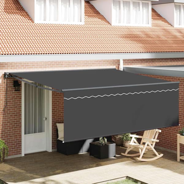 vidaXL Utfällbar markis Antracit 400 × 300 cm Polyester och aluminium