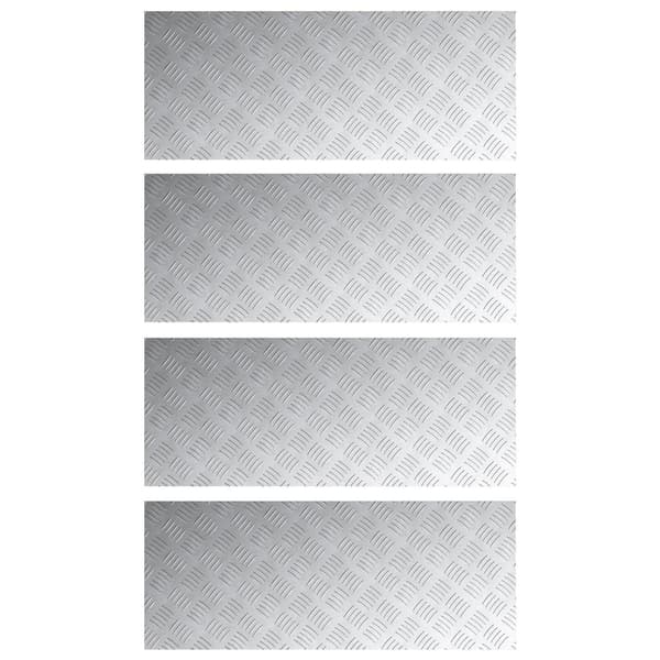 vidaXL Trinn Rektangulær 4 pcs sølv 100 x 40 cm Aluminium