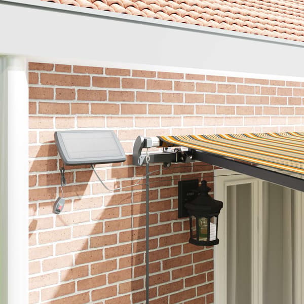 vidaXL Utfällbar markis Flerfärgsdesign 600 ×300 cm tyg