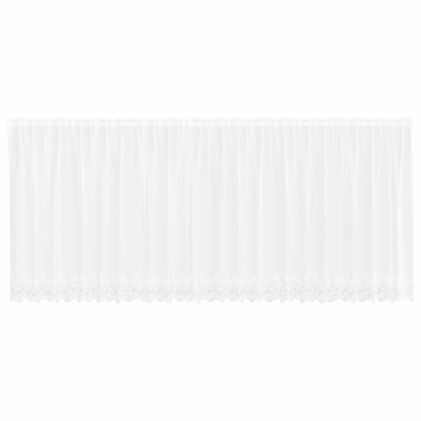 vidaXL Spetsgardin med gardiner Blommor Vit 140 x 600 cm Polyester