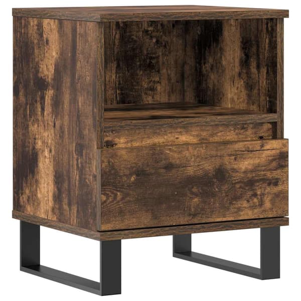 vidaXL Nattbord røkt eik 40x35x50 cm konstruert tre