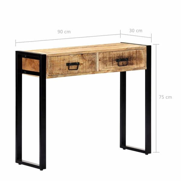 vidaXL Konsollbord 90x30x75 cm heltre mango