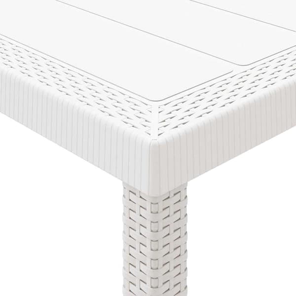 vidaXL Trädgårdsmöbelset 3 pcs Vit Polypropylen