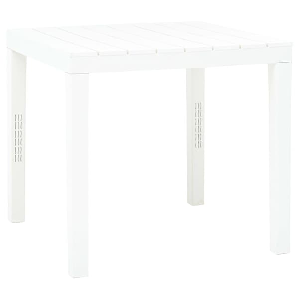 vidaXL Hagebord med 2 benker plast hvit