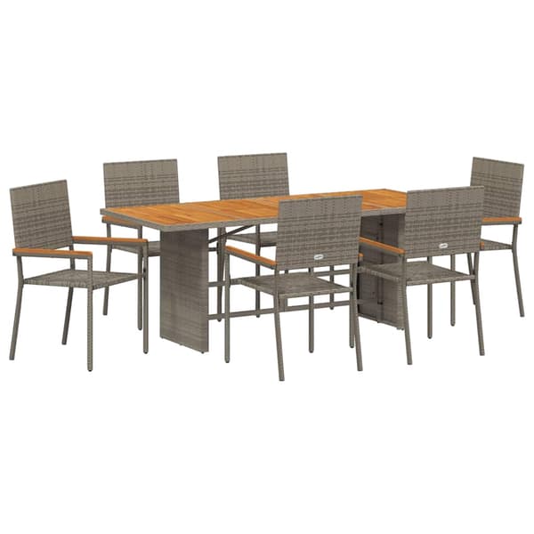 vidaXL Hage Spisegruppe 7 pcs Grå polyrotting