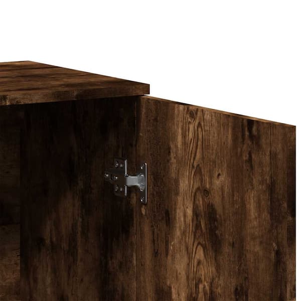 vidaXL Skjenk røkt eik 79x38x80 cm konstruert tre