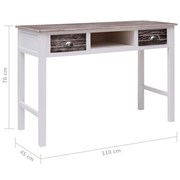 vidaXL Skrivbord brun 110x45x76 cm trä
