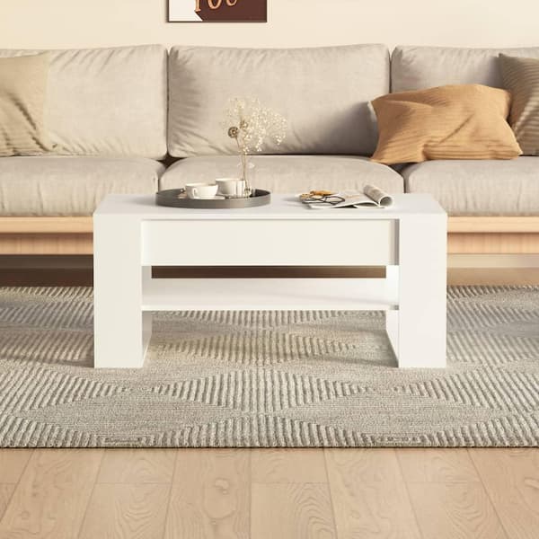 vidaXL Soffbord vit 102x55x45 cm konstruerat trä