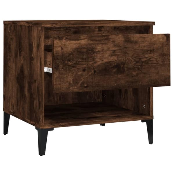 vidaXL Sidebord røkt eik 50x46x50 cm konstruert tre