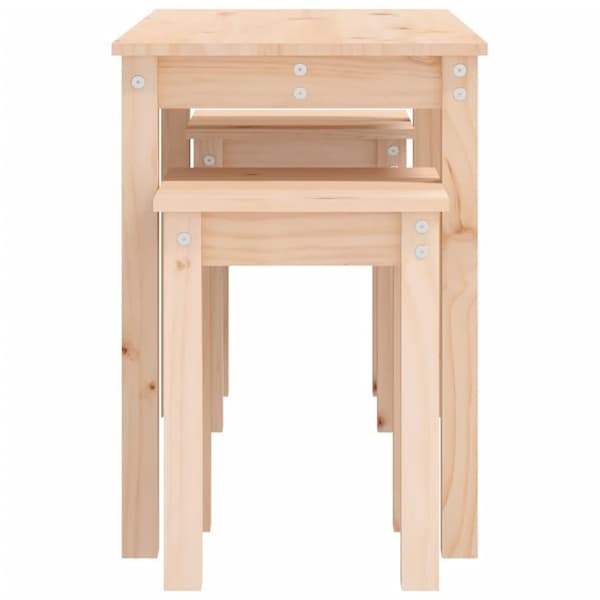 vidaXL Stablebord 3 stk heltre furu