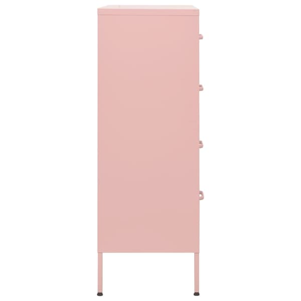 vidaXL Kommode rosa 80x35x101,5 cm stål