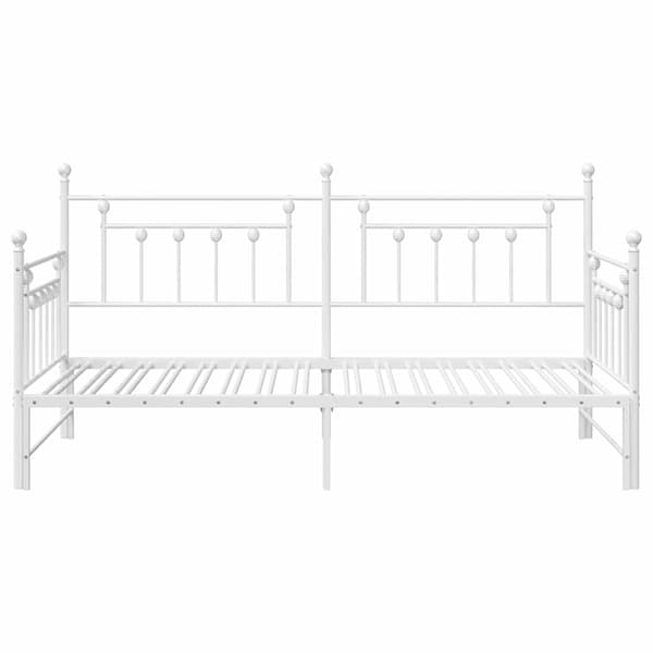 vidaXL Dagbäddram Vit 90 x 200 cm Stål