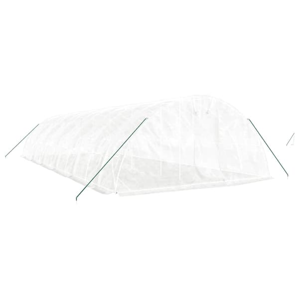 vidaXL Växthus med stålram vit 60 m² 12x5x2,3 m