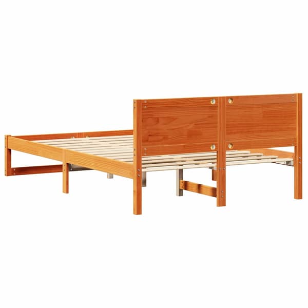vidaXL Sängram Vit Massivt tallträ 75 x 190 cm Hållbar Rektangulär