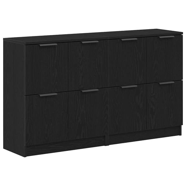 vidaXL Serviesskap 2 pcs Svart Eik 60 x 30 x 70 cm Konstruert tre