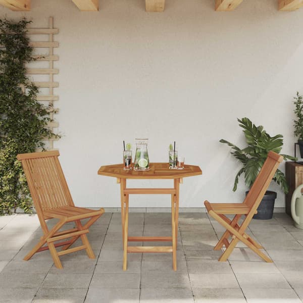 vidaXL Hage Spisegruppe 3 pcs Brun Solid akasietre