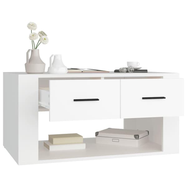 vidaXL Soffbord vit 80x50x40 cm konstruerat trä