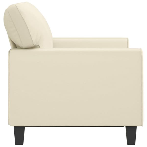vidaXL 2-sitssoffa gräddvit 120 cm konstläder