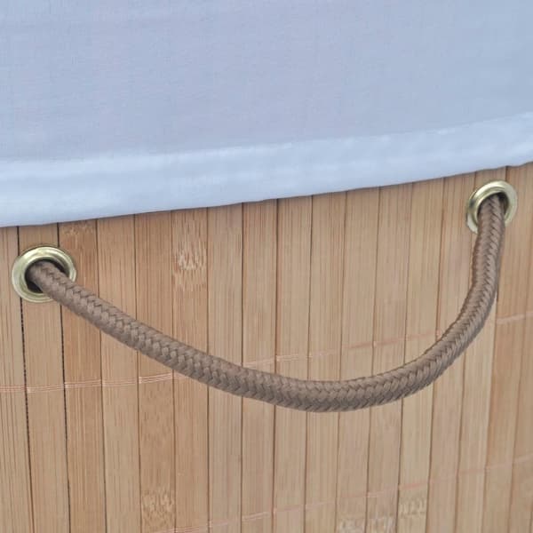 vidaXL Tvättkorg i bambu oval natur