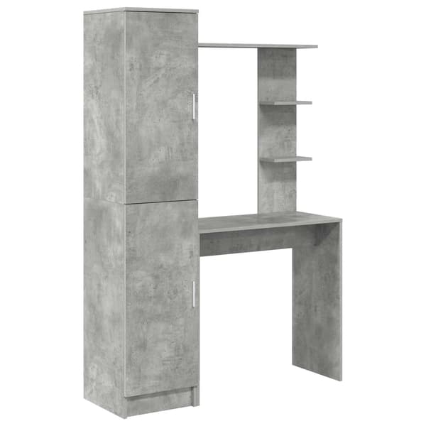 vidaXL Skrivebord 2 pcs Betonggrå