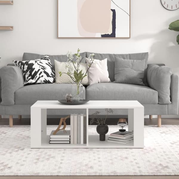 vidaXL Soffbord vit 100x50x36 cm konstruerat trä