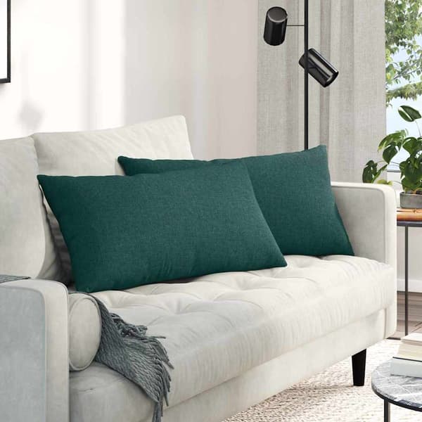 vidaXL Soffkuddar 2 st Mörkgrön 80 x 40 cm tyg
