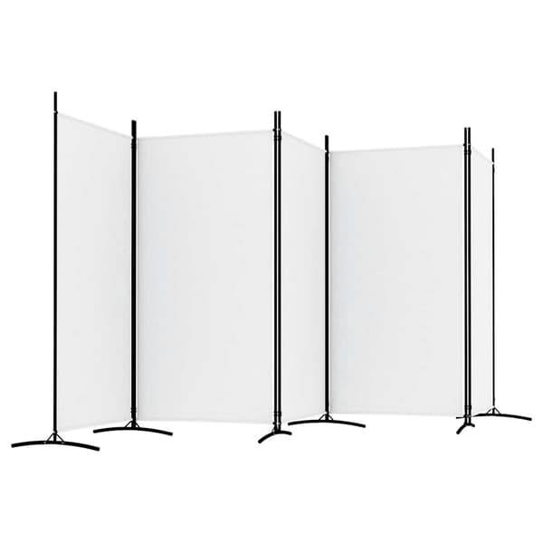 vidaXL Romdeler med 5 paneler hvit 433x180 cm stoff