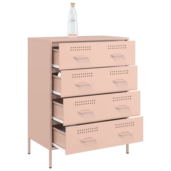 vidaXL Skänk rosa 68x39x89 cm stål