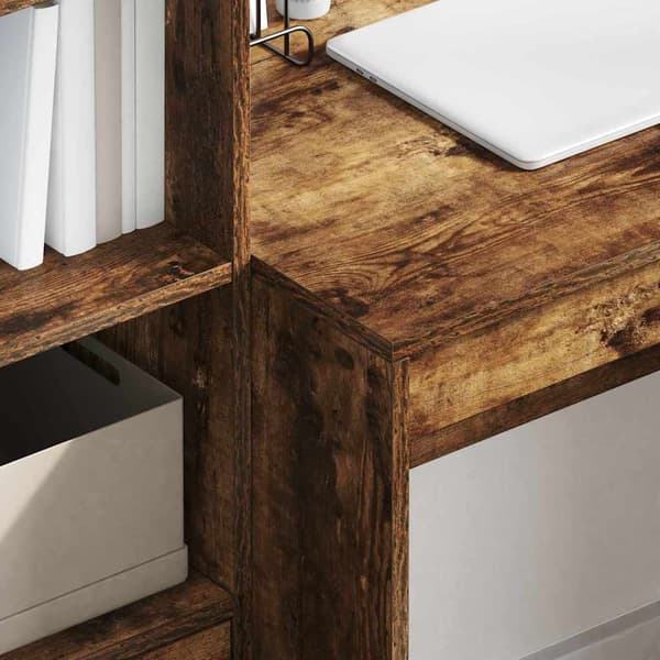 vidaXL Skrivebord Røkt eik 100 x 50 x 76 cm