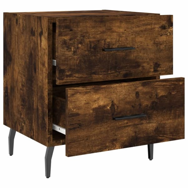 vidaXL Nattbord røkt eik 40x35x47,5 cm konstruert tre