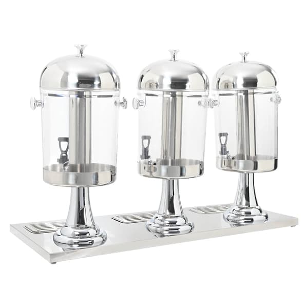 vidaXL Trippel juicedispenser rustfritt stål 3 x 8 L