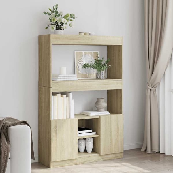 vidaXL Highboard sonoma eik 92x33x140 cm konstruert tre