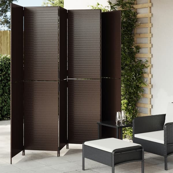 vidaXL Romdeler 6 paneler brun polyrotting