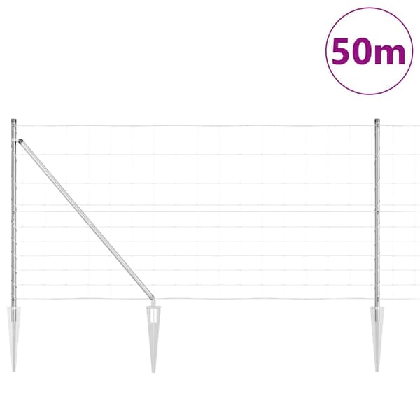 vidaXL Stängselstolpe Galvaniserad 50 x 1,2 m Stål