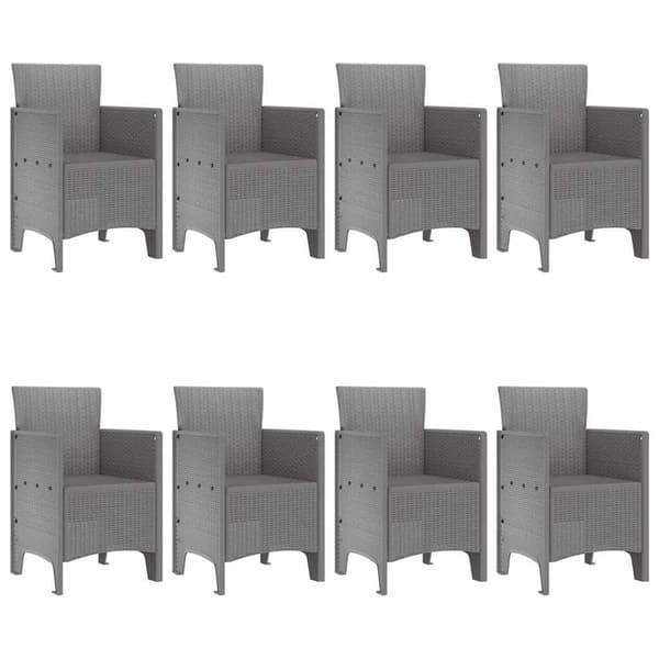 vidaXL Trädgårdsmöbelset 9 pcs Ljusgrå Polypropylen