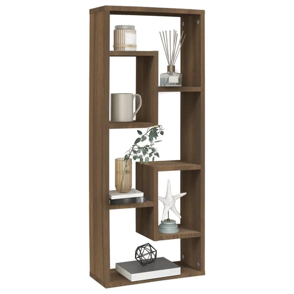 vidaXL Vegghylle brun eik 36x16x90 cm konstruert tre