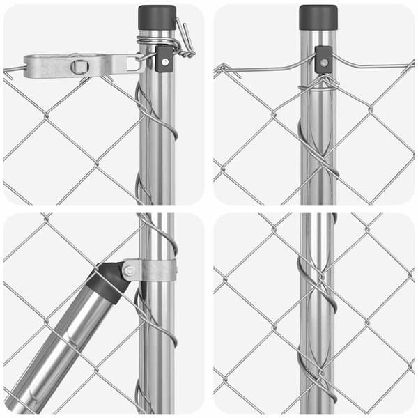 vidaXL Gjerdepåle sølv 25 x 1 m (60 x 60 mm mesh) Stål