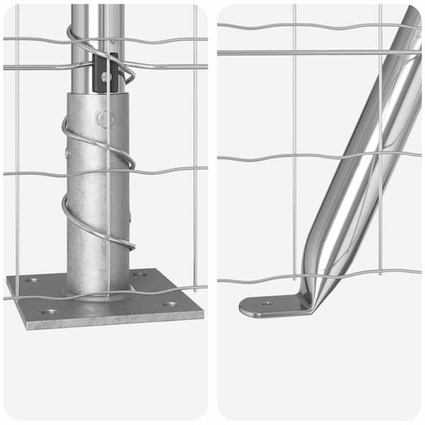 vidaXL Stängsel med stolpe Silver 0,8 x 25 m Stål
