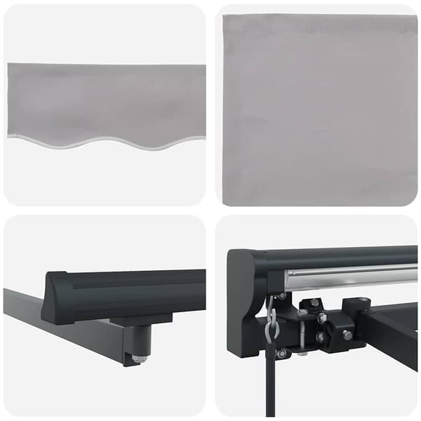 vidaXL Markisram Ljusgrå 400 × 300 cm Polyester med PU-beläggning