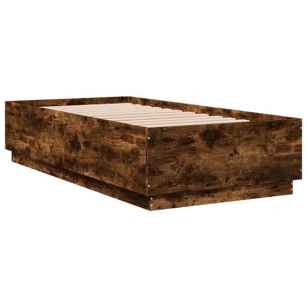 vidaXL Sengeramme røkt eik 90x190 cm konstruert tre