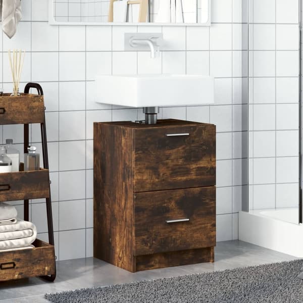 vidaXL Servantskap røkt eik 40x37x59 cm konstruert tre