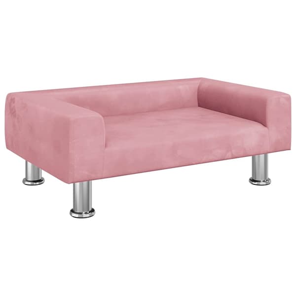vidaXL Hundbädd rosa 70x45x26,5 cm sammet