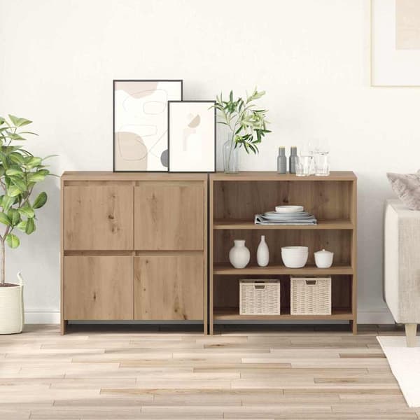 vidaXL Serviesskap 2 pcs Artisan Eik 70 x 41 x 75 cm Konstruert tre