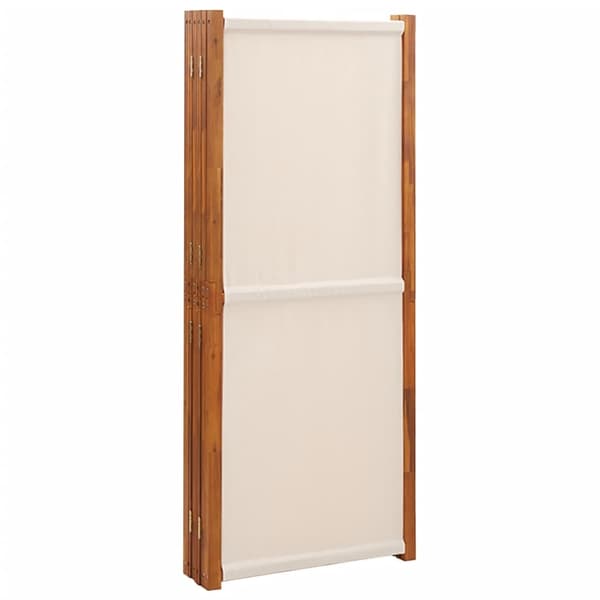 vidaXL Rumsavdelare 6 paneler gräddvit 420x180 cm