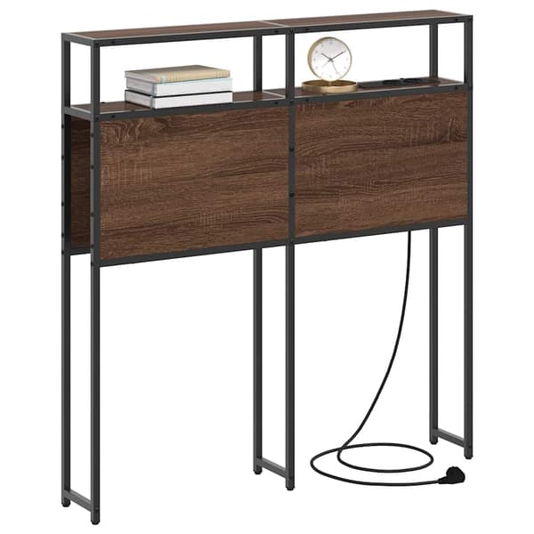vidaXL Lagringshodegavl med hylle brun eik 75 cm Konstruert tre