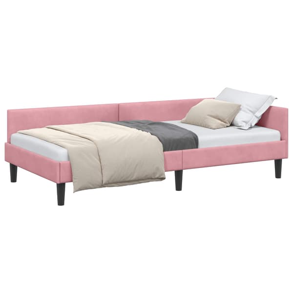 vidaXL Sängram Rosa 80 x 200 cm Sammet och konstruerat trä