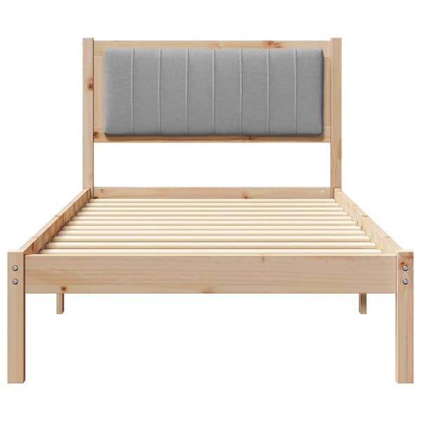 vidaXL Sengeramme med Polstret Hodegjerde Lysegrå 90 x 190 cm